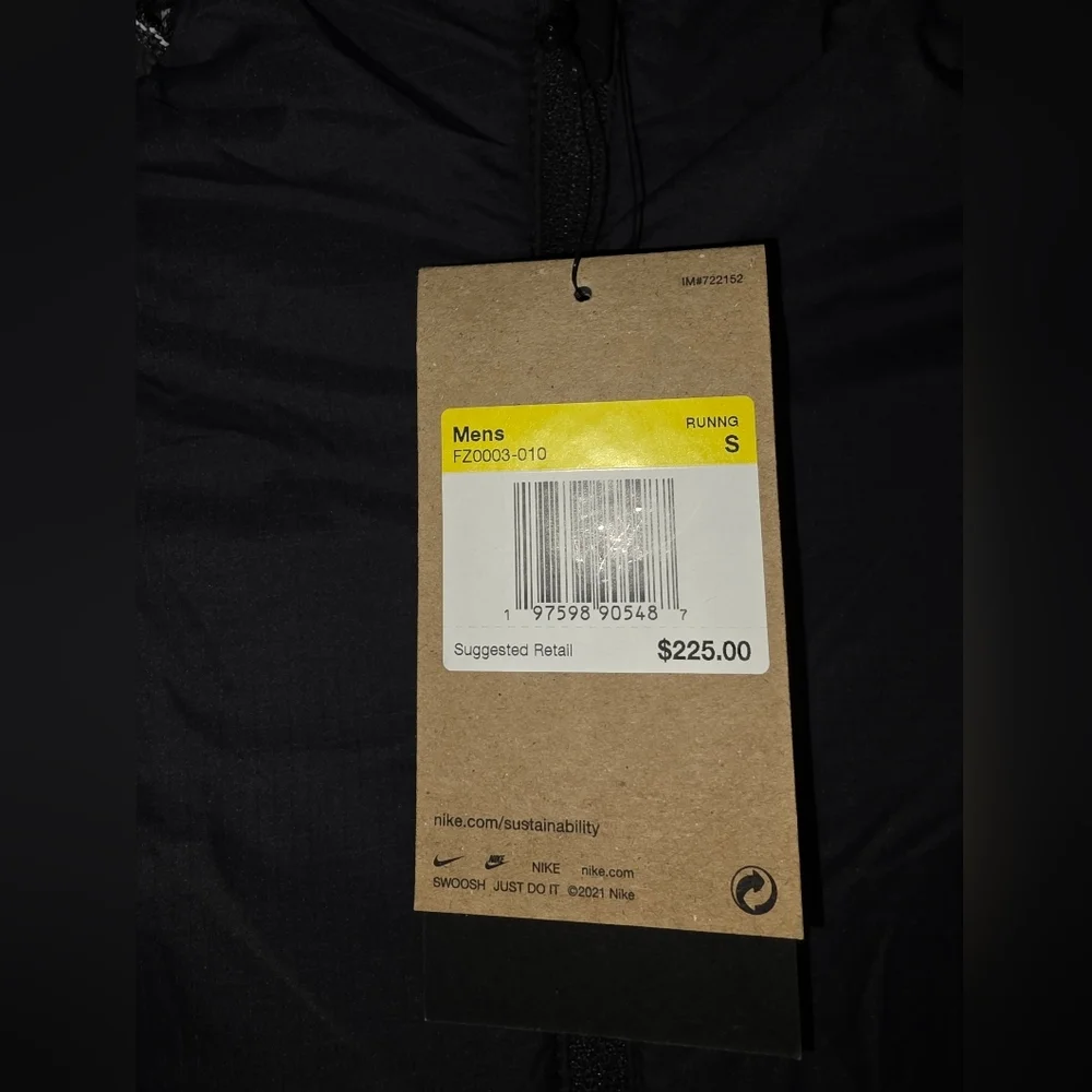 Nike Trail Running Jacket Packable Therma-Fit Black FZ0003-010 Mens Size S